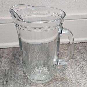 TOSCANY ALEXANDRIA Beaded & Fan Glass pitcher with handle